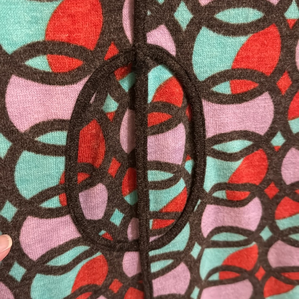 Geometric Patterned Short Sleeved Fall Dress - image 2